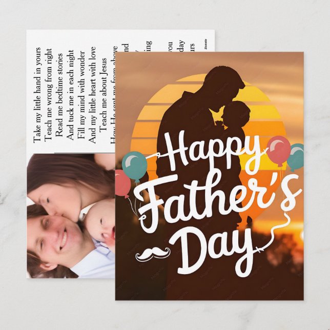 Personalized Photo Collage First Fathers Day Keep Holiday Postcard (Front/Back)