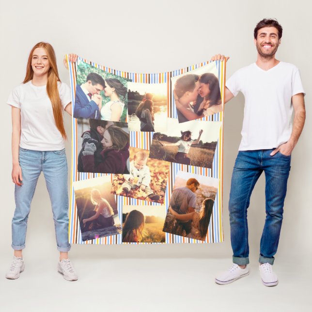 Personalized Photo Collage Fleece Blanket (In Situ)