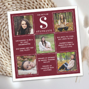 Personalized Photo Collage Fun Facts Graduation Napkins
