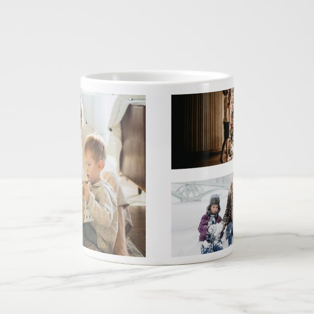 Personalized Photo Collage Giant Coffee Mug (Front)