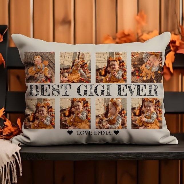 Personalized Photo Collage Gift Best Gigi Ever Accent Pillow (Creator Uploaded)