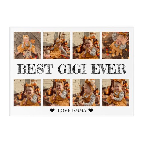 Personalized Photo Collage Gift Best Gigi Ever Acrylic Print