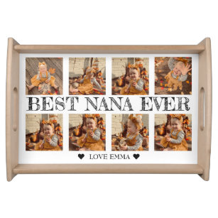 Personalized Photo Collage Gift Best Nana Ever Serving Tray