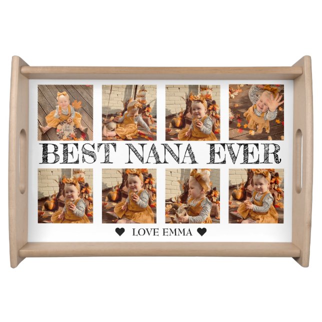 Personalized Photo Collage Gift Best Nana Ever Serving Tray (Front)