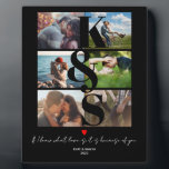 Personalized Photo Collage Gift Couples Initial Plaque<br><div class="desc">Personalized Photo Collage Gift Couples Initial</div>