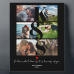 Personalized Photo Collage Gift Couples Initial Plaque<br><div class="desc">Personalized Photo Collage Gift Couples Initial</div>