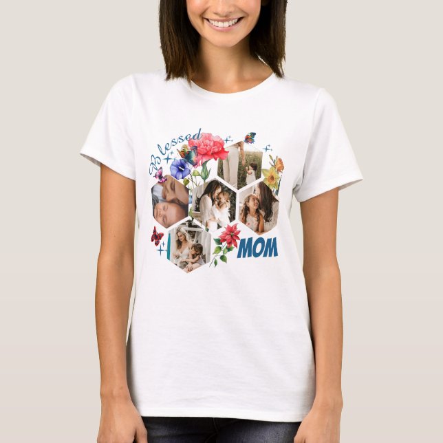 Personalized Photo Collage, Grandma garden T-Shirt (Front)