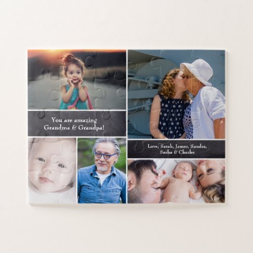 Personalized Photo Collage Grandparents Jigsaw Puzzle