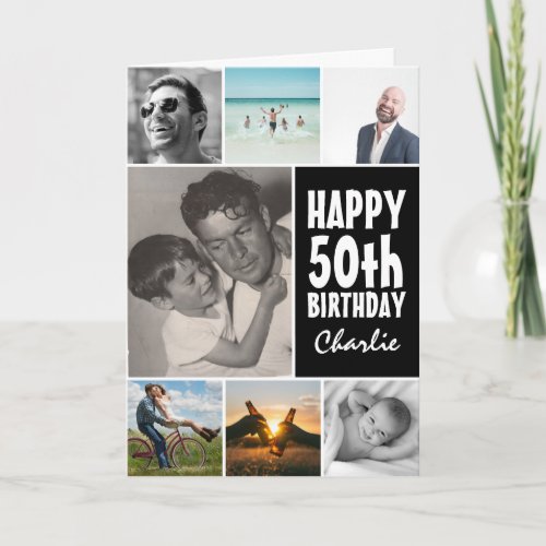 Personalized Photo Collage Happy Birthday Any Age Card