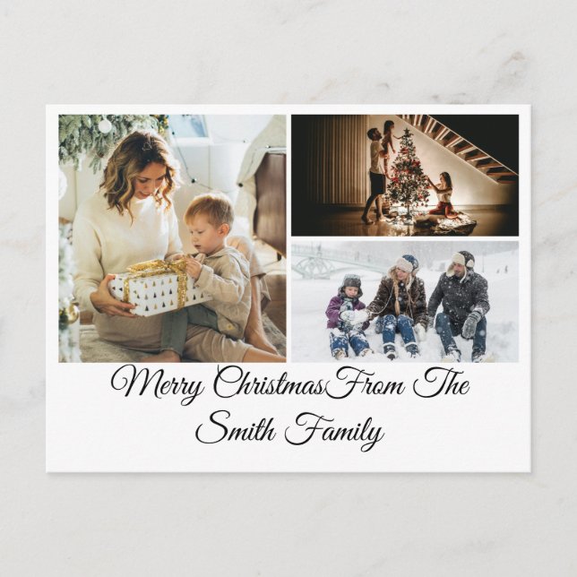Personalized Photo Collage Holiday Postcard (Front)