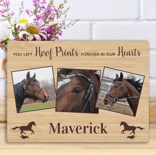 Personalized Photo Collage Horse Memorial Plaque