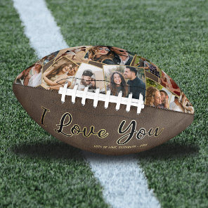 Personalized Photo Collage I Love You Football