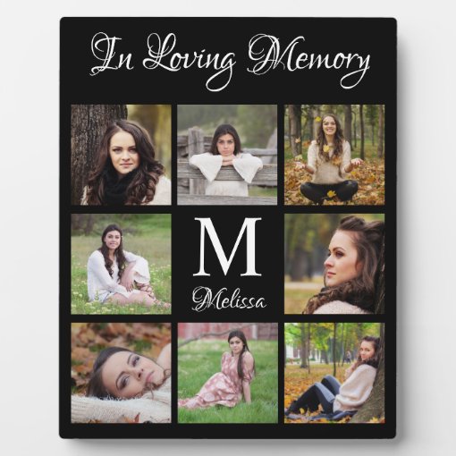 Personalized Photo Collage In Loving Memory Plaque | Zazzle
