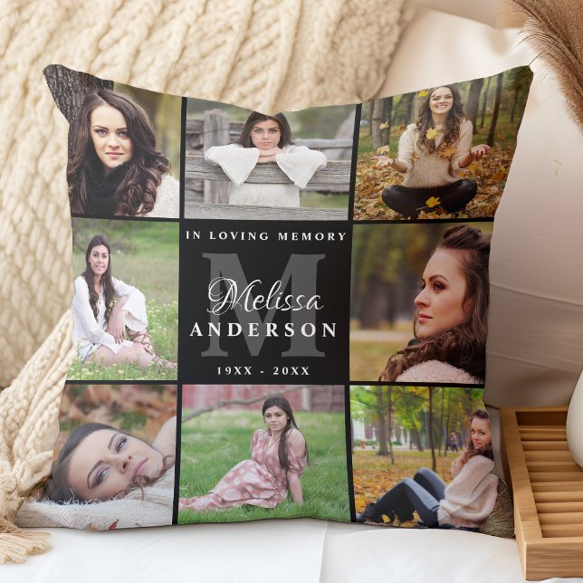 Personalized Photo Collage Keepsake Memorial Throw Pillow (Creator Uploaded)