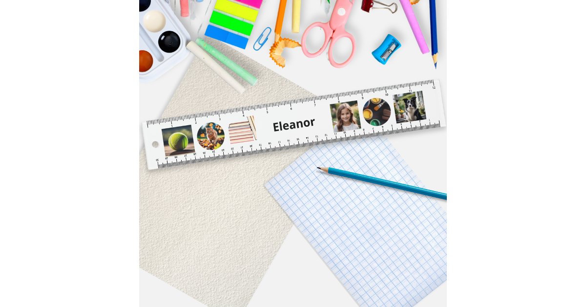 Personalized Photo Collage Kids Create Your Own Ruler | Zazzle
