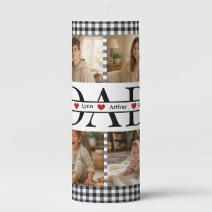 Personalized Photo Collage & Kids' Names "DAD" Pillar Candle