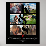 Personalized Photo Collage LOVE Gift Custom Text Poster<br><div class="desc">Personalized Photo Collage LOVE Gift Custom Text</div>