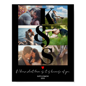 Personalized Photo Collage LOVE Gift Custom Text Poster