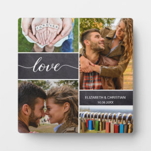 Personalized Photo collage Love Script Couple Plaque
