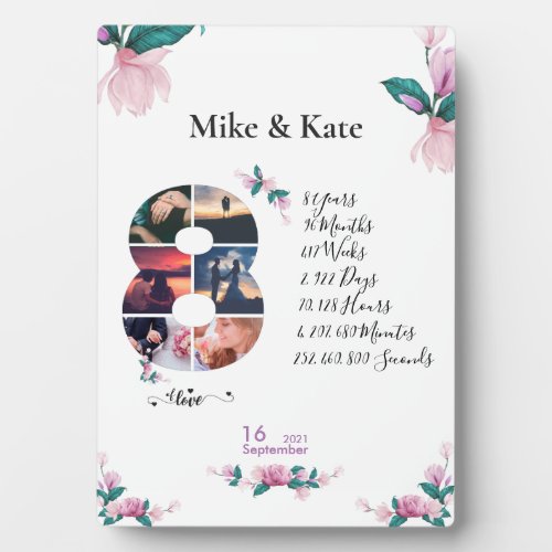 Personalized Photo collage Love Script Couple  Plaque