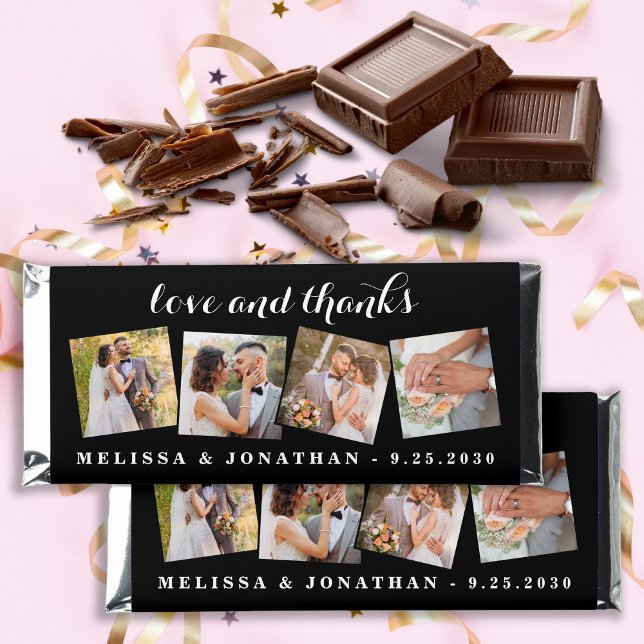 Personalized Photo Collage Love & Thanks Wedding Hershey Bar Favors (Creator Uploaded)