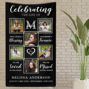 Personalized Photo Collage Memorial Funeral Banne Banner