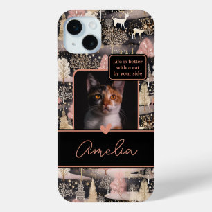 Personalized Photo Collage Modern Christmas iPhone 15 Plus Case
