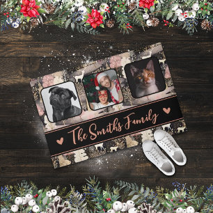 Personalized Photo Collage Modern Christmas Doormat