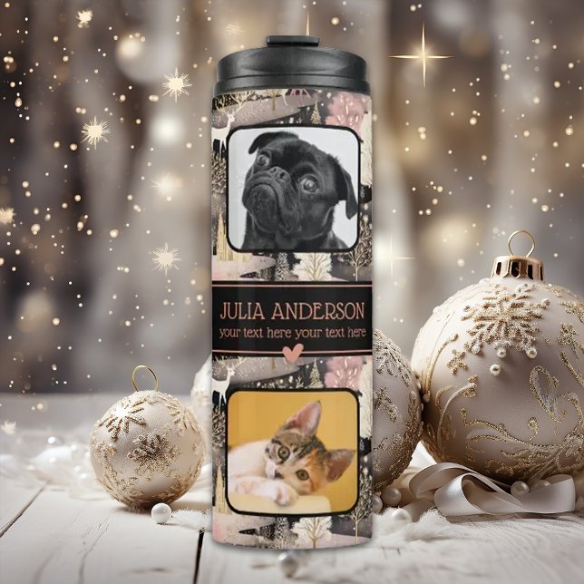 Personalized Photo Collage Modern Christmas  Thermal Tumbler (Creator Uploaded)
