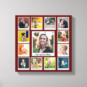Personalized Photo Collage Modern Family Keepsake Canvas Print