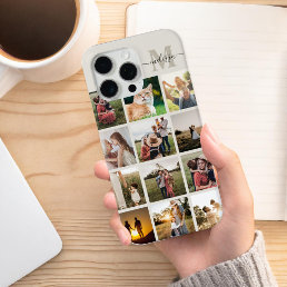 Personalized Photo Collage Monogram iPhone 15 Pro Max Case