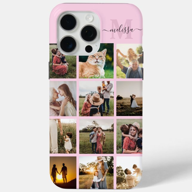 Personalized Photo Collage Monogram Case-Mate iPhone Case (Back)