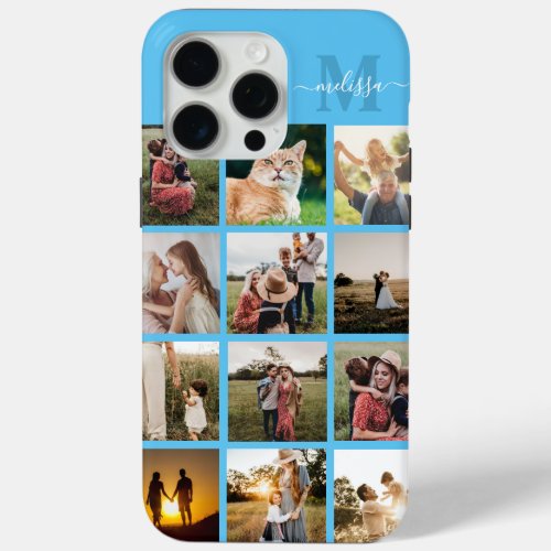 Personalized Photo Collage Monogram iPhone 15 Pro Max Case