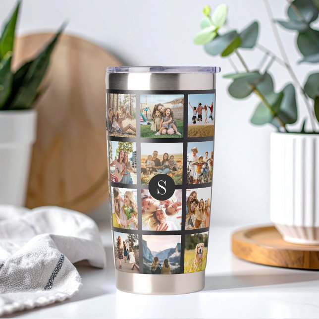 Personalized Photo Collage Monogram Insulated Tumbler (Creator Uploaded)