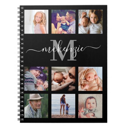 Personalized Photo Collage Monogram Name Notebook