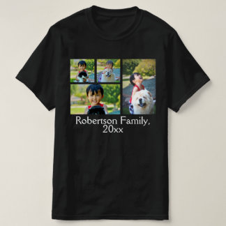 Personalized Photo Collage Montage on Dark T-Shirt