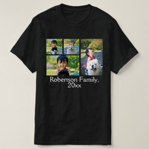 Personalized Photo Collage Montage on Dark T_Shirt