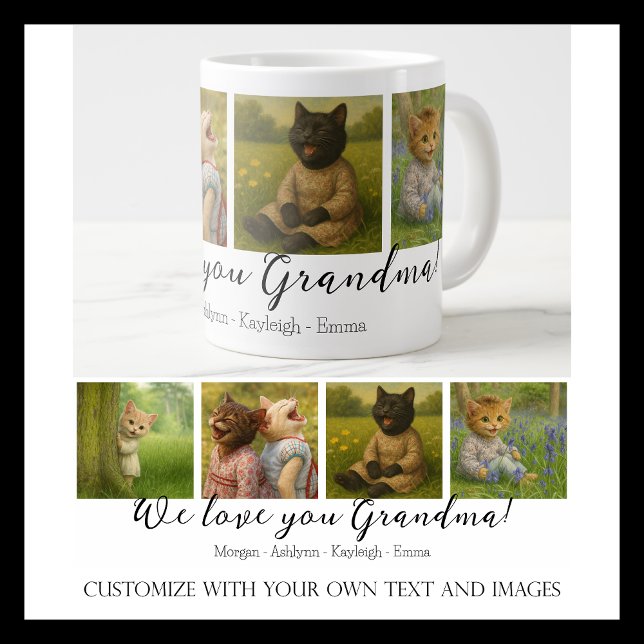 Personalized Photo Collage Mug with Custom Names (Creator Uploaded)