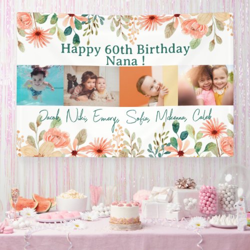 Personalized Photo Collage Nana Grandmas Birthday Banner
