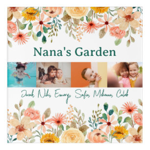 Personalized Photo Collage Nana Grandma's Garden  Acrylic Print