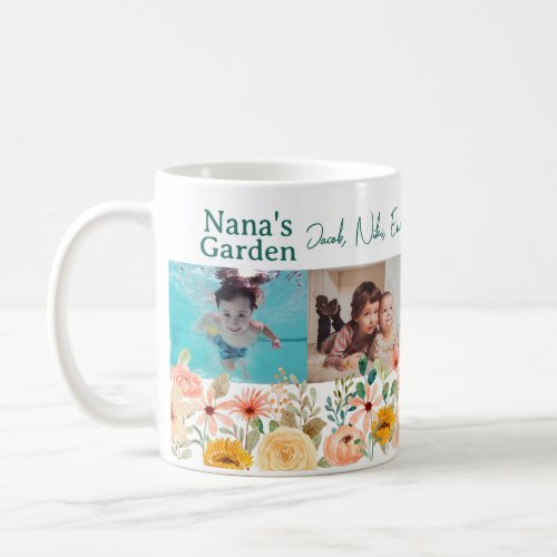Personalized Photo Collage Nana Grandmas Garden  Coffee Mug