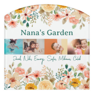 Personalized Photo Collage Nana Grandma's Garden  Door Sign