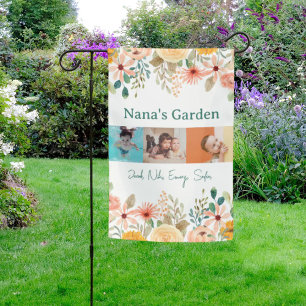 Personalized Photo Collage Nana Grandma's Garden  Flag