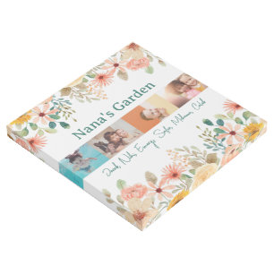 Personalized Photo Collage Nana Grandma's Garden Gallery Wrap