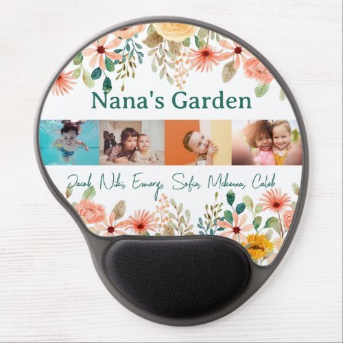 Personalized Photo Collage Nana Grandmas Garden  Gel Mouse Pad