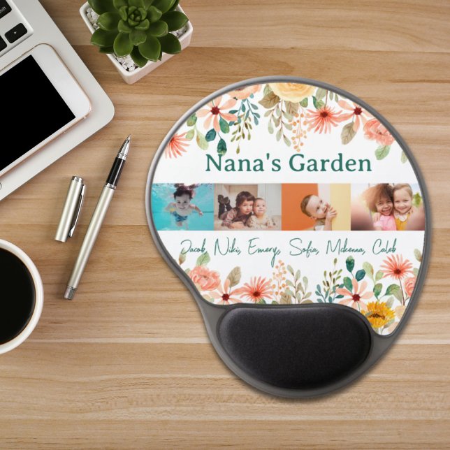 Personalized Photo Collage Nana Grandma's Garden  Gel Mouse Pad (Personalized Photo Collage Nana Grandma's Garden Gel Mouse Pad)