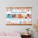 Personalized Photo Collage Nana Grandma&#39;s Garden Hanging Tapestry