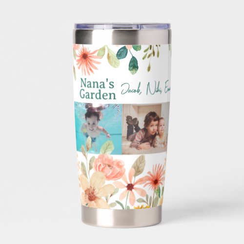Personalized Photo Collage Nana Grandmas Garden  Insulated Tumbler