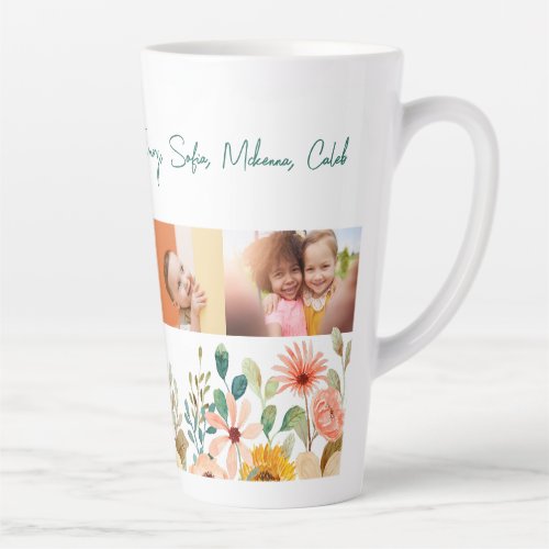 Personalized Photo Collage Nana Grandmas Garden  Latte Mug