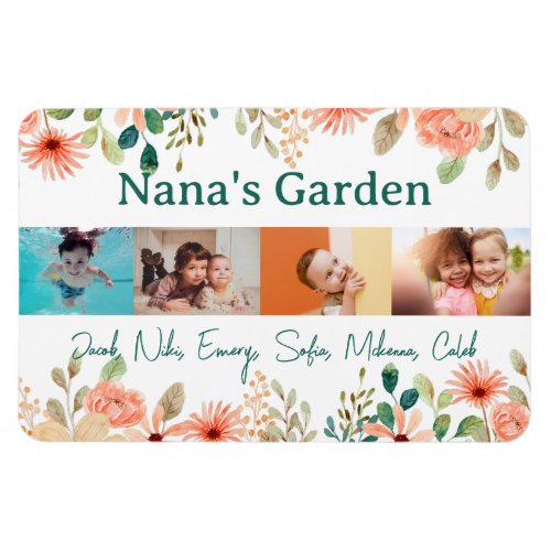 Personalized Photo Collage Nana Grandmas Garden  Magnet